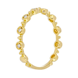 Anillo de oro amarillo con diamantes - Imagen 2