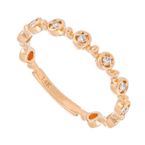 Anillo de oro rosa co diamantes