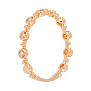 Anillo de oro rosa co diamantes - Imagen 2