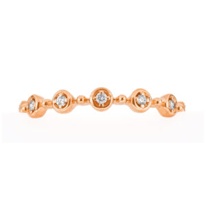 Anillo de oro rosa co diamantes - Imagen 3