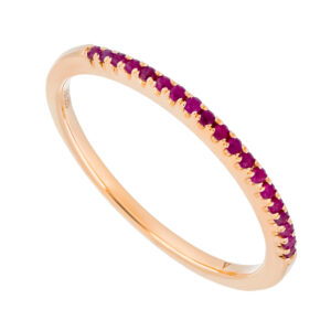Churumbela de oro rosa con rubíes