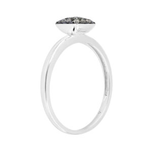Anillo cuadro de oro blanco con diamantes champagne - Imagen 2