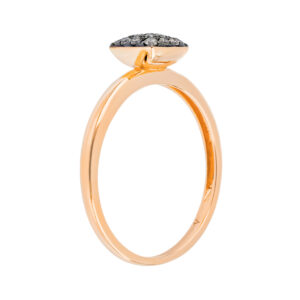 Anillo cuadro de oro rosa con diamantes champagne - Imagen 2