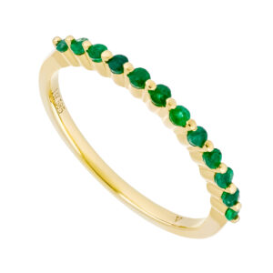 Churumbela de oro amarillo con esmeraldas