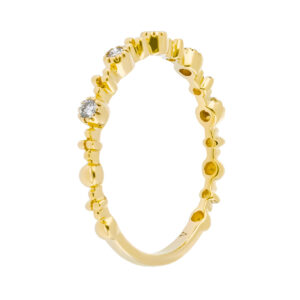 Anillo de oro amarillo con diamantes - Imagen 2