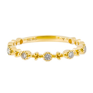 Anillo de oro amarillo con diamantes - Imagen 3