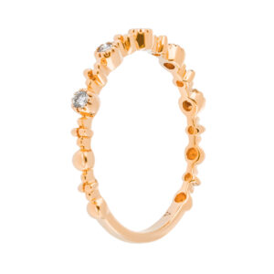 Anillo de oro rosa con diamantes - Imagen 2