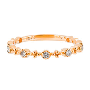 Anillo de oro rosa con diamantes - Imagen 3