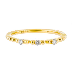 Anillo de oro amarillo con diamantes - Imagen 3