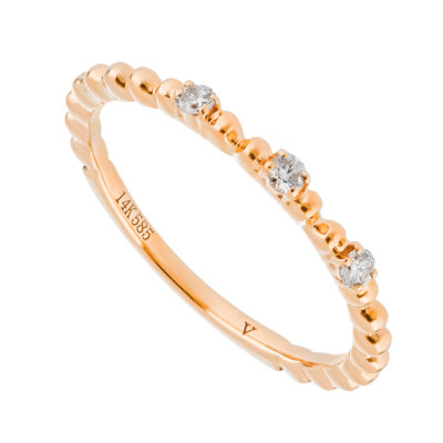 Anillo de oro rosa con diamantes