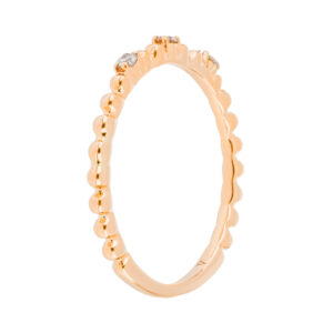 Anillo de oro rosa con diamantes - Imagen 2