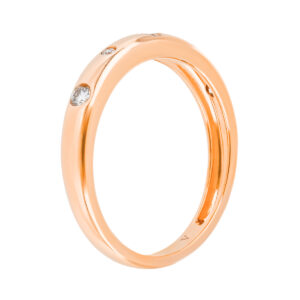 Anillo de oro rosa con diamantes - Imagen 2