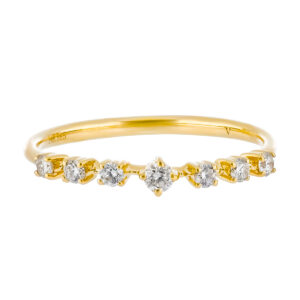Anillo de oro amarillo con diamantes - Imagen 3