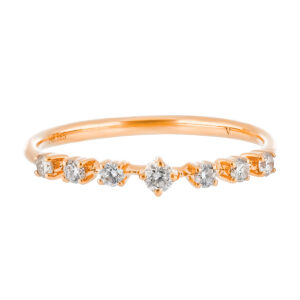 Anillo de oro rosa con diamantes - Imagen 3