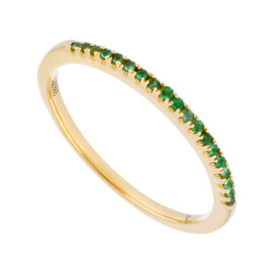 Churumbela de oro amarillo con esmeraldas