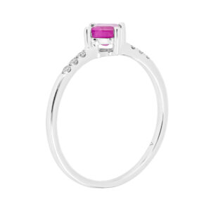 Anillo de oro  con rubi y diamantes - Imagen 2