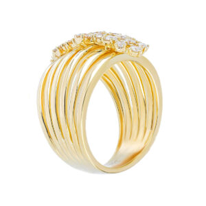 Anillo bouquet de oro amarillo con diamantes - Imagen 2