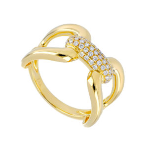 Anillo nudo de oro amarillo con diamantes