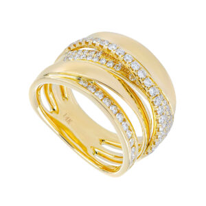 Anillo cordal de oro amarillo con diamantes