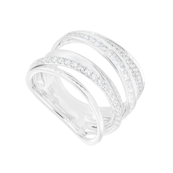 Anillo arcos de oro blanco con diamantes