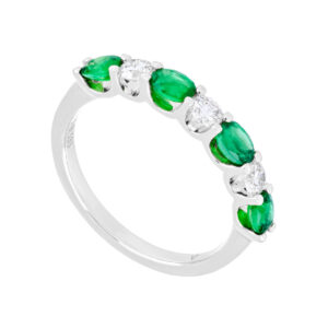 Churumbela de oro blanco con esmeraldas y diamantes