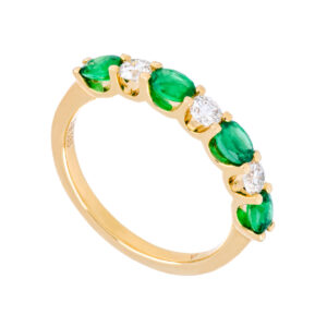 Churumbela de oro amarillo con esmeraldas y diamantes