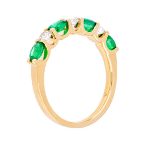 Churumbela de oro amarillo con esmeraldas y diamantes - Imagen 2