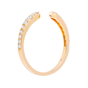 Anillo abierto de oro amarillo con diamantes - Imagen 2