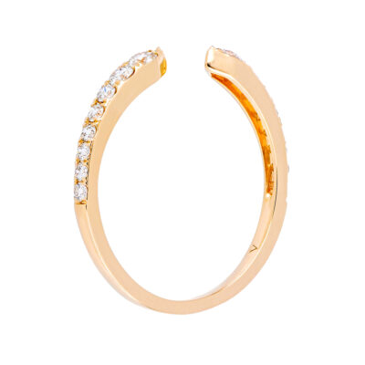 Anillo abierto de oro amarillo con diamantes - Imagen 2