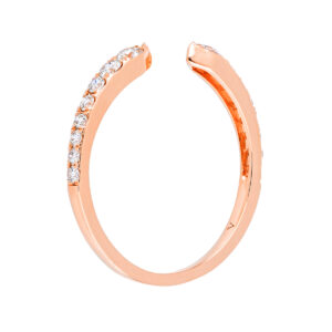 Anillo abierto de oro rosa con diamantes - Imagen 2