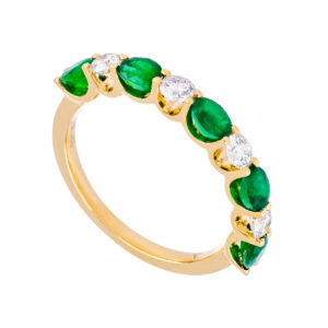 Churumbela de oro amarillo con esmeraldas y diamantes