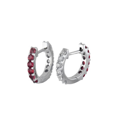 Aretes con rubíes & diamantes