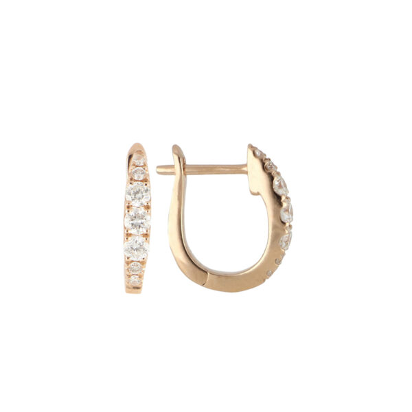 Aretes de oro rosa con diamantes