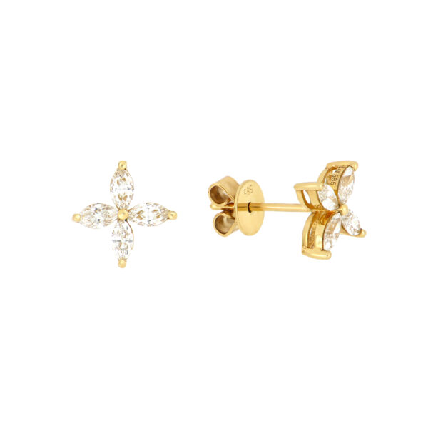 Broqueles de oro con diamantes