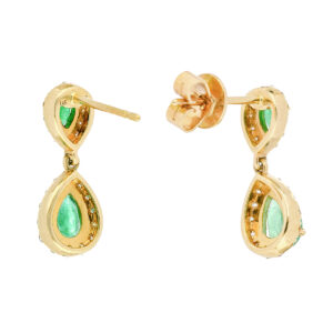 Artetes de oro con diamantes y esmeraldas - Imagen 2