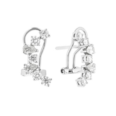 Aretes en oro blanco con diamantes