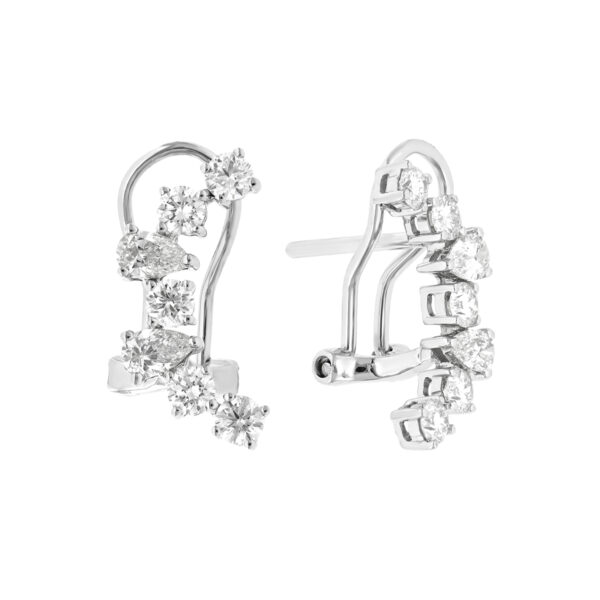 Aretes en oro blanco con diamantes