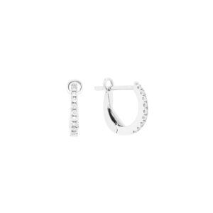 Arracada mini de oro blanco con diamantes