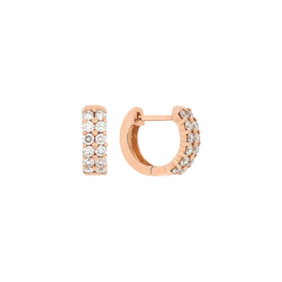 Arracadas de oro rosa con diamantes