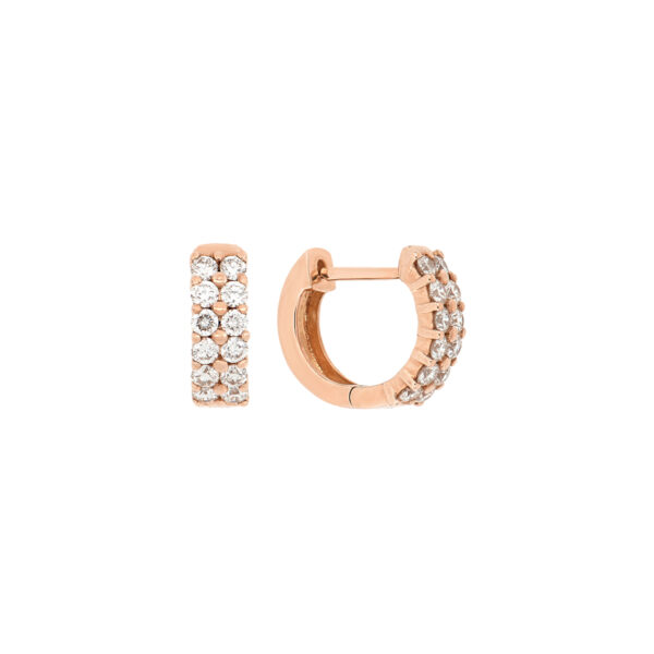 Arracadas de oro rosa con diamantes