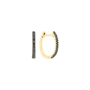 Arracadas slim de oro con diamantes negros