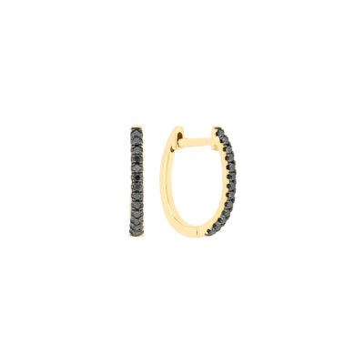 Arracadas slim de oro con diamantes negros