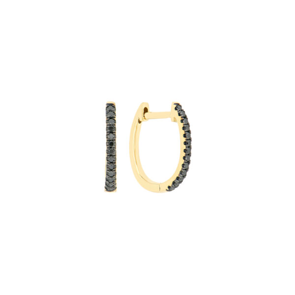 Arracadas slim de oro con diamantes negros