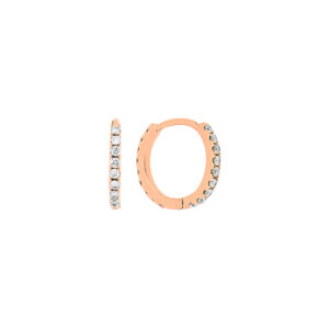 Arracadas slim de oro rosa con diamantes