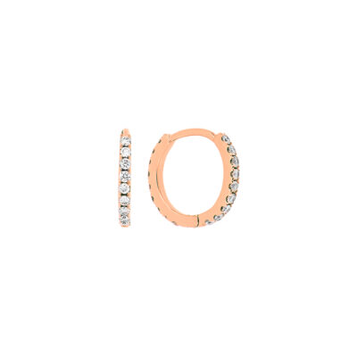 Arracadas slim de oro rosa con diamantes