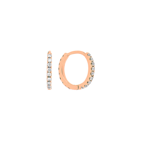 Arracadas slim de oro rosa con diamantes