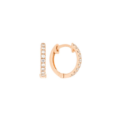 Arracadas de oro rosa con diamantes