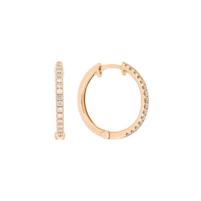 Arracadas de oro rosa con diamantes