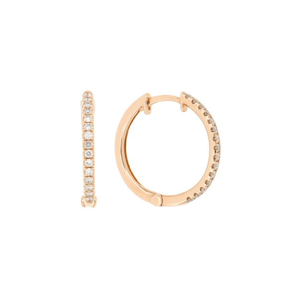 Arracadas de oro rosa con diamantes