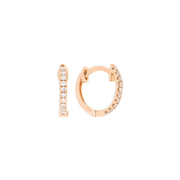 Arracadas de oro rosa con diamantes